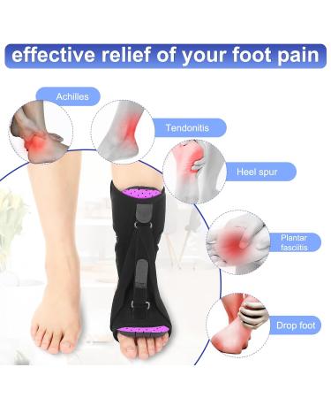 Cheerlink Adjustable Plantar Fasciitis Night Splint - Breathable Brace for Pain Relief & Achilles Tendon Inflammation - Purple - Buy Online on GoSupps.com