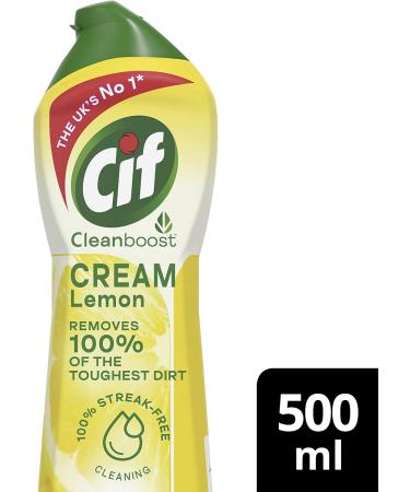 Cif Lemon Cream Cleaner 8x500ml - Natural 100% Cleaning Particles for Tough Dirt - Buy Online on GoSupps.com