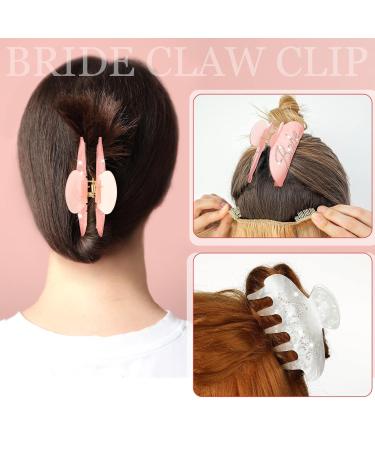 Bride Claw Clip Set - 8 Pcs Acrylic Rhinestone Hair Clips for Bachelorette Party Decorations and Wedding Gift - Buy Online on GoSupps.com