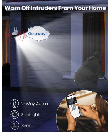 MUBVIEW 2K Security Camera Outdoor Security Cameras with 360 PZT View 2.4G WiFi Wired Home Surveillance Cameras Color Night Vision Motion Detection Siren 2 Way Talk 24/7 Works with Alexa 1 Count (Pack of 1) - Buy Online on GoSupps.com