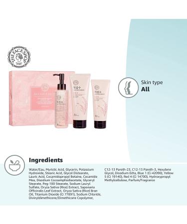 The Face Shop Rice Water Bright Set - Cleanser 150ml + Cleansing Oil 150ml + Foam 100ml - 3 Piece Set - Buy Online on GoSupps.com