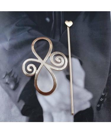 Inilbran Boho Viking Celtic Knot Hair Stick Hairpin Vintage Infinity Hair Slide Hair Clip Gold Hair Sticks Metal Long Bun Holder Clip Alloy Hair Accessories for Women and Girls Headdress - Buy Online on GoSupps.com