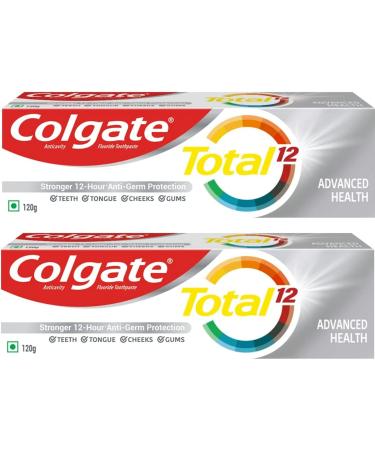 Colgate Total 12 Whole Mouth Health 120G Advanced Cavity Protection Health Toothpaste(240G Pack of 2 120G Each) (4.2 Ounce)