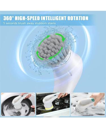 Bathtub Scrubber Electric with 5 Changing Heads Electric Cleaning Brush USB Charging 360 Vibration Cleaning Power Shower Cleaner for Cleaning Tile Floor Window - Buy Online on GoSupps.com