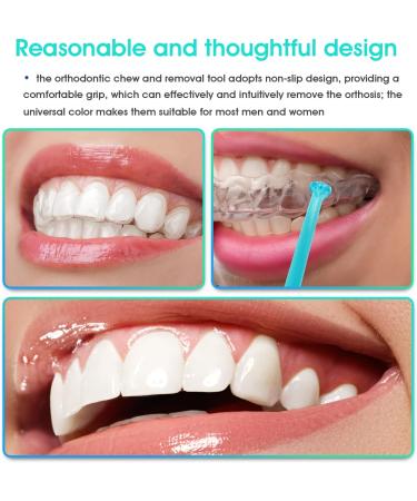 TIESOME Aligner Removal Tool Kit - 6Pcs Chewies & Tooth Hook for Invisible Braces - Transparent Rhombus - Buy Online on GoSupps.com