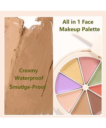 Rosarden 8 Color Corrector Palette | Full Coverage Cream Foundation & Concealer Palette | Contour & Concealer for Dark Circles | Travel Makeup Palette with Mirror & Brush - Buy Online on GoSupps.com