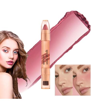 Stick | 2 in 1 Double End Stick with Brush | Natural Matte Lip and Cheek Makeup Stick Lightweight Dewy Finish for Girls and Women Frifer 04# - Buy Online on GoSupps.com