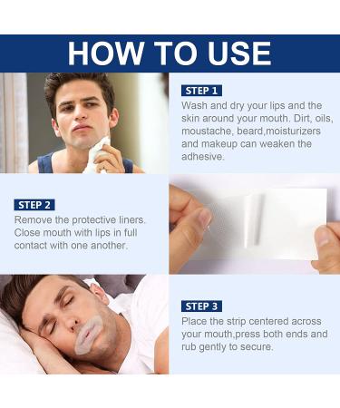 Sleep Mouth Strips - Gentle Nasal Breathing Aid for Better Sleep Quality - Reduce Mouth Breathing & Snoring (60pcs) - Buy Online on GoSupps.com
