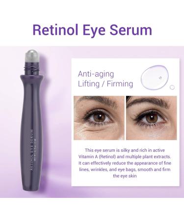 Roll-On Retinol Eye Serum Anti-Wrinkle Moisturizing Eye Serum Skin Lifting Firming Anti-Aging Eye Serum Anti-Dark Circles Care 15 ml - Buy Online on GoSupps.com