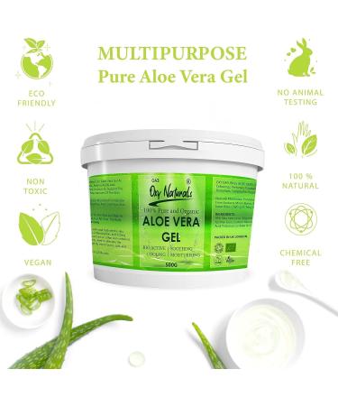 100% Pure Aloe Vera Gel from Freshly Cut Aloe Ideal for all skin & hair types After Sun Care Dry Skin Hydration Acne Suitable for Face Body Hair Cruelty-free Big 500g 500 g (Pack of 1) - Buy Online on GoSupps.com