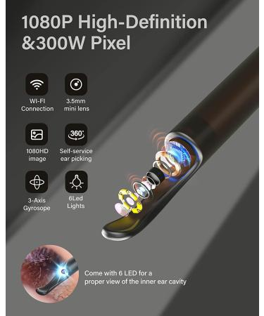 Bebird Ear Wax Removal Tool with 1080P Camera | Earwax Removal Kit with Light and WiFi | 4 Silicone Ear Scoops | for iOS & Android (Black) - Buy Online on GoSupps.com