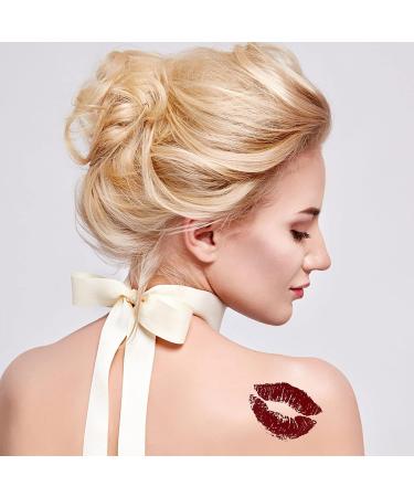 Red Lips Temporary Tattoo Stickers - 55 Sheets (145Pcs) | Self-Adhesive & Water-Proof | Perfect for Valentine's Day Decor | Ideal for Women & Girls - Buy Online on GoSupps.com