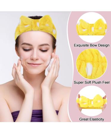 24 Pack Spa Headband Bow Hair Band for Women - Soft Flannel Towel Head Wraps for Skincare, Shower, Yoga - Adjustable and Stylish Designs - Buy Online on GoSupps.com