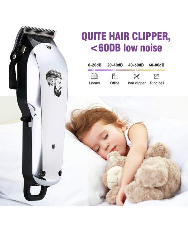 Professional Cordless Hair Clippers & Beard Trimmer Kit for Men - Home Barber Silver - Buy Online on GoSupps.com