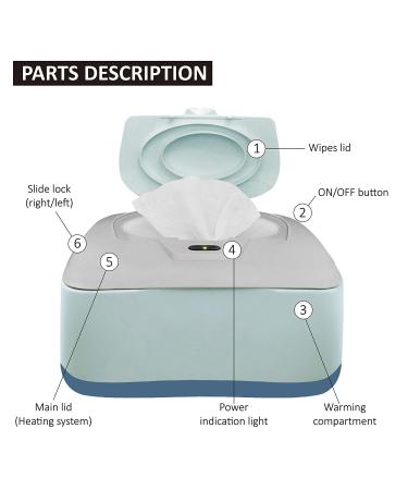 GOGO PURE Baby Wipe Warmer & Dispenser Holder with 30 Bonus Breastmilk Bags - Easy On/Off Switch, Great Baby Gift (Blue/Grey) - Buy Online on GoSupps.com