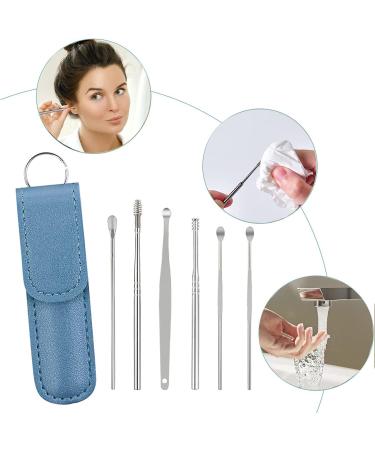 12PCS Premium Stainless Ear Wax Removal Kit - Black+Blue Sets for Kids & Adults | Professional Spiral Spring Ear Cleaning Tool Set for Itch Relief and Massage - Buy Online on GoSupps.com