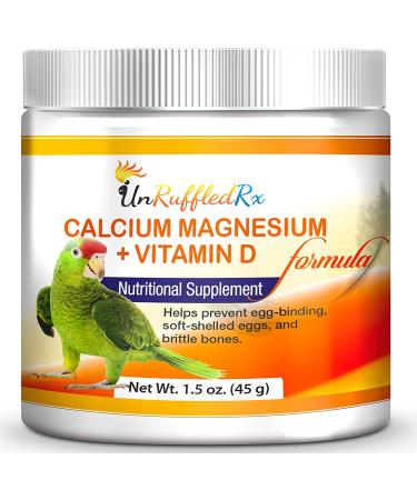 UnRuffledRx Nutritional Calcium Supplement for Birds Magnesium + Vitamin D3 (1.5 oz)