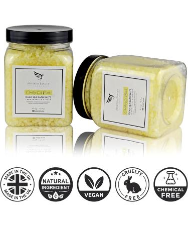 Natural Dead Sea Bath Salt (450g) Bubble Bath - Made in UK | Detox with LemonGrass Essential Oils for Women, Men, and Kids - Buy Online on GoSupps.com