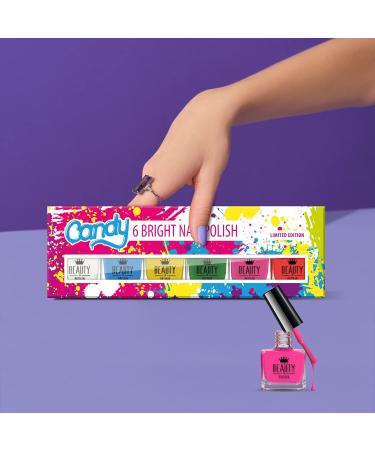 Set of 6 Nail Polishes - 10ml Each Bright Shades in a Stylish Box for Trendy Looks by Beauty4Britain - Buy Online on GoSupps.com