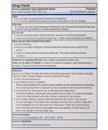 Docusol Docusate Sodium Mini Enema 0.84 fl oz - Clear Liquid Formula - Buy Online on GoSupps.com