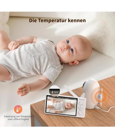5.5 Inch Baby Monitor with 3MP HD Camera | Babyfon with Motion Detection 2-Way Audio Night Vision & Temperature Alarm - Buy Online on GoSupps.com