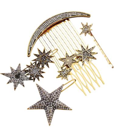 FRCOLOR 4 Sets Star Moon Hairpin Star Hairpins Rhinestone Hair Accessories Bridal Side Comb Hair Comb Clip Wedding Side Comb Moon Hair Side Comb Moon Hair Accessories Hair Jewelry Alloy - Buy Online on GoSupps.com