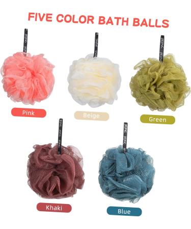 Beavorty 5pcs Exfoliating Shower Scrunchie & Loofah Pouf - Soft Bath Sponge & Scrubber for Perfect Cleanse - Ideal for Spa Experience - Buy Online on GoSupps.com