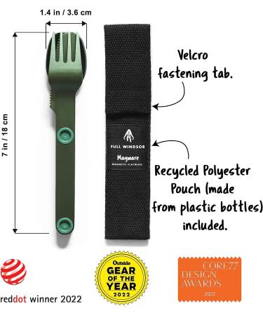 MAGWARE Magnetic Camping Utensils Set - Portable Metal Travel Flatware with Case | Camping Cutlery Set with Knife, Fork & Spoon | Reusable Utensils for Camping, Picnic, Office & Kid's Lunchbox - Green - Buy Online on GoSupps.com