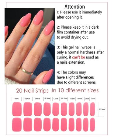 TrueShei Coral Pink Nail Foils | 23PC Self-Adhesive Gel Stickers | UV Nail Film for Beautiful Gellack Wraps - Buy Online on GoSupps.com