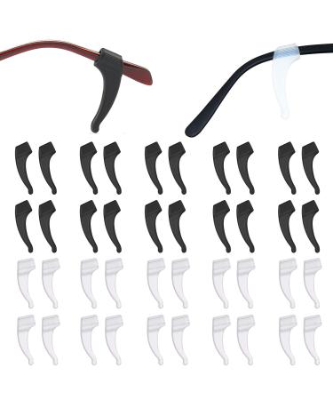 Haobin 20 pair silicone anti -slip for glasses anti -slip glasses ear hooks Brillen bruises Anti -slip glasses brake brake brick holder silicone comfort silicone glasses holder protection for glasses and sunglasses