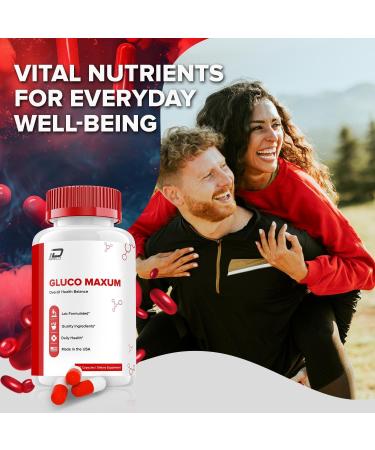 Gluco Maxum Capsules - Gluco Max Advanced Supplement All Natural Formula to Maintain Healthy Levels Maximum Strength Formula Glyco Maxum Pills Reviews (1 Pack - 60 Capsules) - Buy Online on GoSupps.com