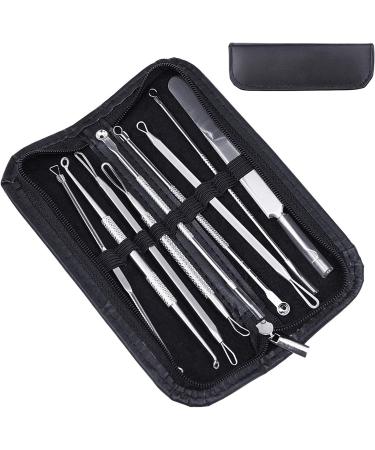 Blackhead Remover Tool Kit 10 Pieces Comedone Extractor Tool Blemish Whitehead Removal Acne Needle Pimple Spot Popper Stainless Steel Gold - Buy Online on GoSupps.com
