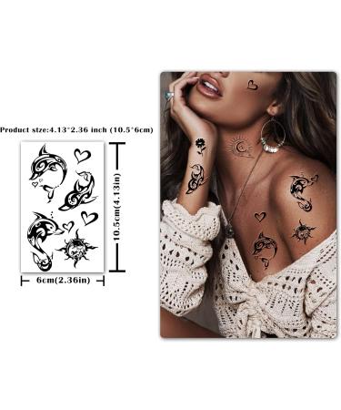 Metuu Temporary Tattoos 60 Sheets Black Tiny Tattoos Stickers for Man or Woman Waterproof Non-toxic Removable Fake Tattoos for Body Hand Shoulder Face Leg Feet Neck and Finger Light Black - Buy Online on GoSupps.com