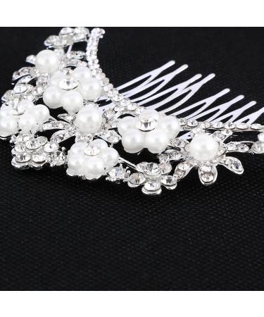 24-Piece Wedding Bridal Hair Combs and U-Shaped Pearl Hair Pins Set - Crystal, Pearl, and Rhinestone Hair Accessories for Brides and Bridesmaids - Buy Online on GoSupps.com