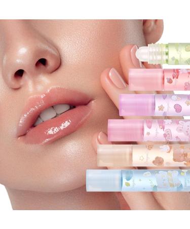 OKENTEN Fruity lip gloss fruit flavor moisturizing lipsticks transparent colorless lip lotion rolling ball lip oil liquid lipstick for plumper moisturized lips 6 pieces 6 pieces - Buy Online on GoSupps.com