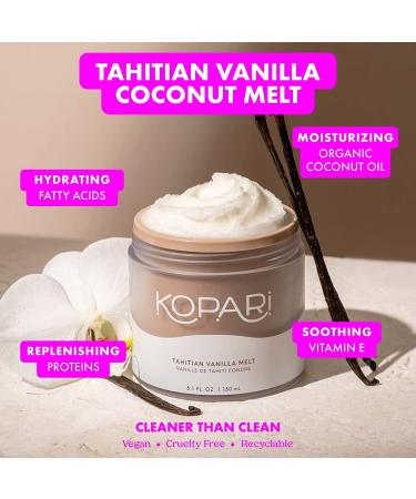 Kopari Tahitian Vanilla Coconut Melt - 100% Unrefined Coconut Oil Moisturizer for Body, Hair & Face | Vegan & Cruelty-Free | 5 Oz - Buy Online on GoSupps.com