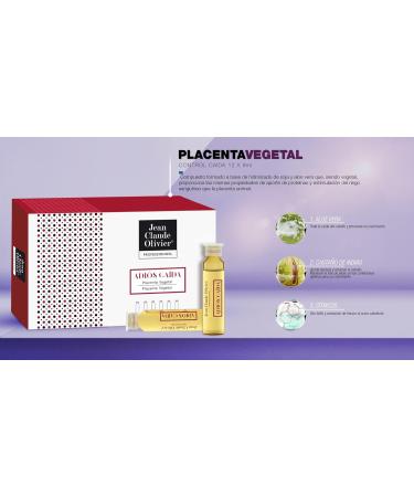 Jean Claude Olivier - Ampoules de Placenta V g tal pour les Cheveux - Stimule la Circulation et Pr vient la Chute des Cheveux - 12 Ampoules de 9 ml - Buy Online on GoSupps.com