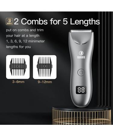 Men's Electric Body Trimmer - Skin-Safe Ceramic Blade, Pubic Groin Hair Trimmer, Waterproof & Rechargeable - With LED Light & Charging Dock - Buy Online on GoSupps.com