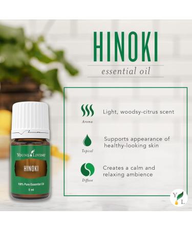 Young Living Hinoki Essential Oil 5 ml | Calming Aroma for Diffusing & Meditation | Refreshing Ambiance for Work & Study | Perfect Post-Workout Massage Oil - Buy Online on GoSupps.com