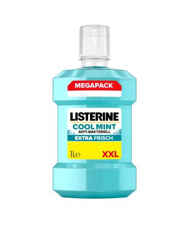 Listerine Cool MINT (1000 ml) antibacterial mouthwash with essential oils & without alcohol mouthwash combats bacteria perfect addition to daily dental care 1 l (1 Pack) 1 x 1000 ml
