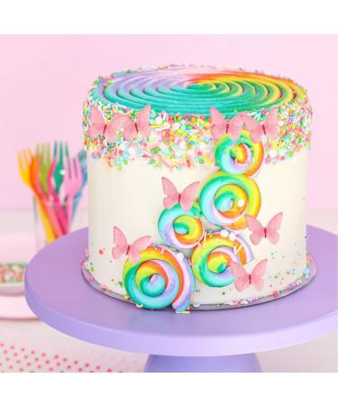 48 Edible Pink Butterflies - Alegre Butterflies TorteDeco | Cake & Cupcake Toppers for Weddings & Baby Showers - Buy Online on GoSupps.com