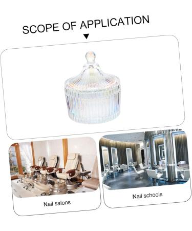 minkissy Manicure Cup with Lid Glass Container with Lid Glass Candy Jars with Lids Nail Art Brush Glass Tumbler with Lid Glass Storage Jars with Lids Nail Crystal Bowl Jam Ice Cream Bowl - Buy Online on GoSupps.com