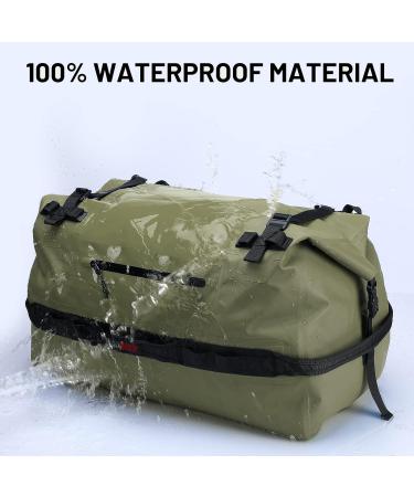 MIER Large Waterproof Duffel Bag Rolltop Dry Backpack Duffle Bags for Kayaking Rafting Boating Swimming Camping Travel Gym Beach 60L/80L Dark Green 60L - Buy Online on GoSupps.com