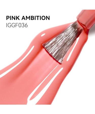 MEGIOR Pink Gel Nail Polish 15ml Coral Pink Gel Polish High Gloss Soak Off UV LED Nail Gel Polish for Nail Art Manicure Salon DIY Home Gift for Girls Pink Ambition - Buy Online on GoSupps.com