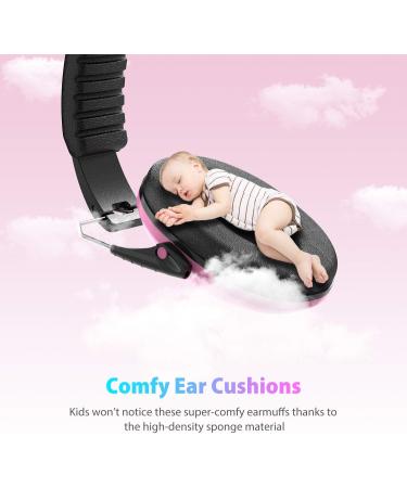 Dr.meter Kids Ear Defenders SNR 27dB Earmuffs - Pink, Noise Blocking, Adjustable Headband for Sleeping and Studying - Buy Online on GoSupps.com