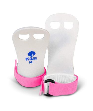 US Glove Rainbow Beginner Palm Grips - Gymnastics Palm Guard - Weight Gymnastics Bar Lifting Hand Grips - Rip and Blister Protective Hand Gripper - Made in The USA Hot Pink Small