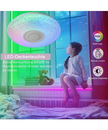 WYQSX 36W Bluetooth Ceiling Lamp - Dimmable RGB LED Light for Children's Room & Living Room - Remote & App Control 38cm - Buy Online on GoSupps.com