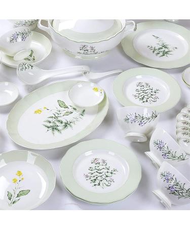 Dinner Plates 30 Pieces of Household Porcelain Dinnerware Set Creative Lotus Shaped Plates and Bowls Sets Elegant Pastoral Style Dishes Set Service for 6 Plates Kitchenware - Buy Online on GoSupps.com