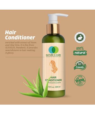 Hair Conditioner with Neem & Aloe Vera - 200ml | Reduces Hair Fall Strengthens & Moisturizes Scalp for Glossy Thick Hair - Buy Online on GoSupps.com