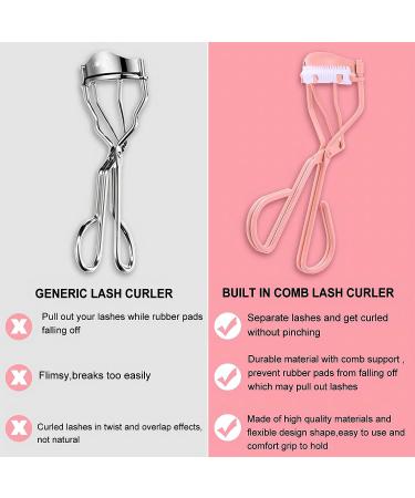 YADESQEF Eyelash Curler with Built-in Comb - Detachable, Durable Carbon Steel Body | Tightens Lashes in Seconds - Buy Online on GoSupps.com